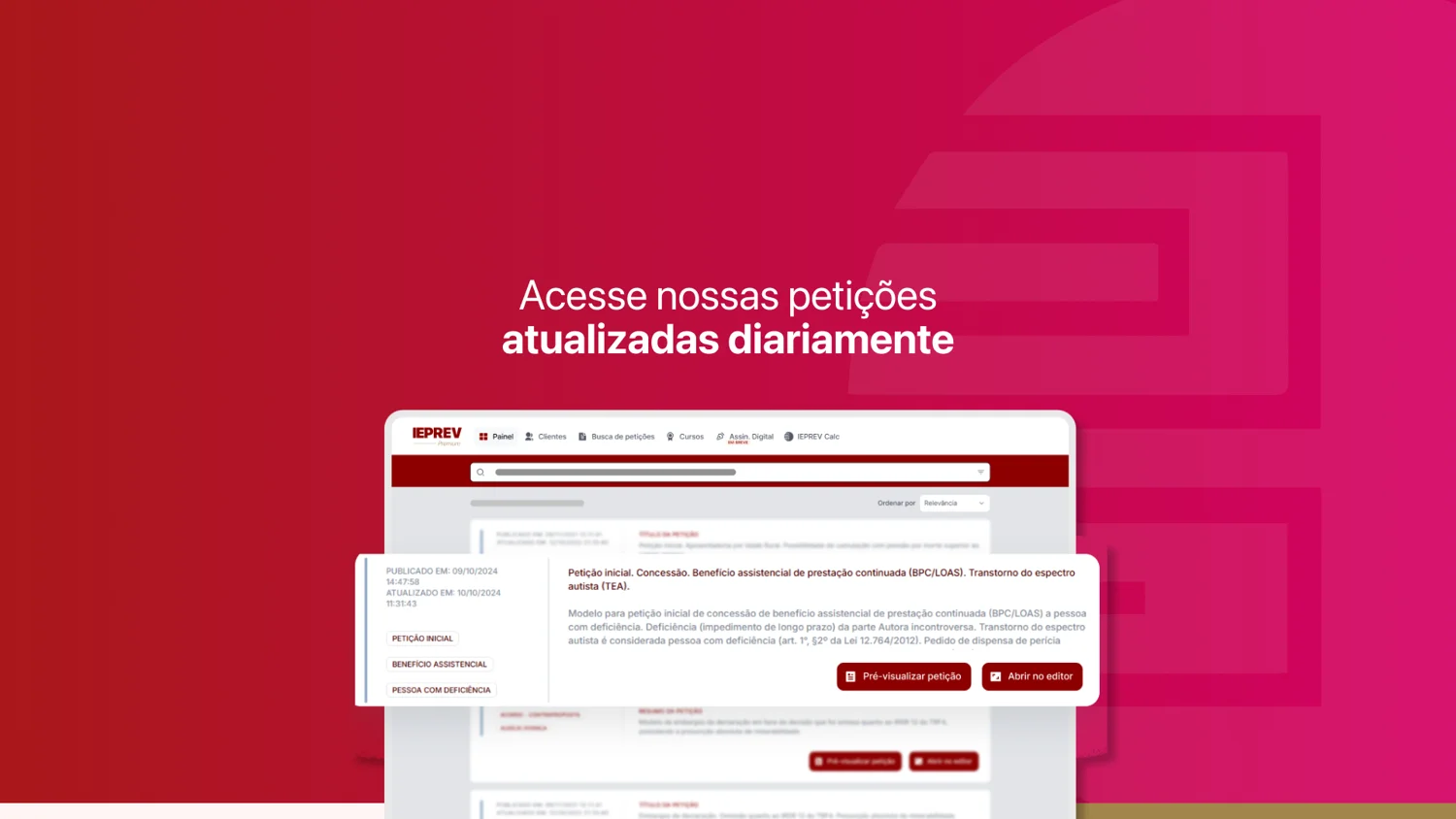 Modelos de Petição Autopreenchíveis do IEPREV Premium: agilidade, precisão e inovação na advocacia previdenciária