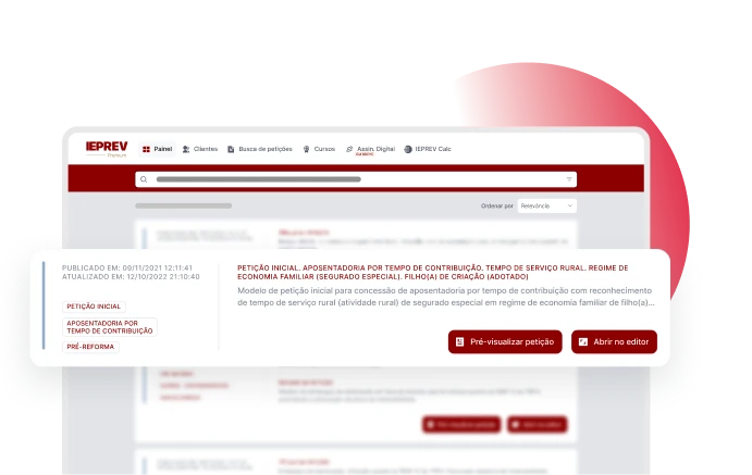 Milhares de petições utilizadas em casos reais prontas para os seus processos